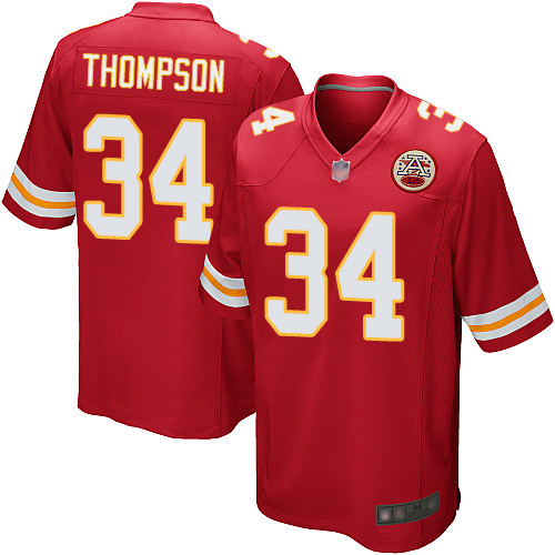 Men Kansas City Chiefs 34 Thompson Darwin Game Red Team Color Football Nike NFL Jersey